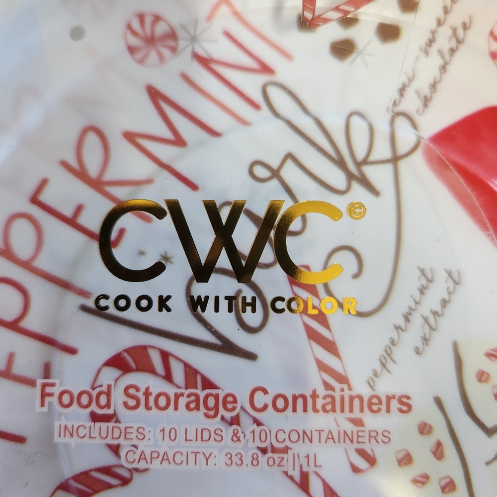 CWC Christmas Food Storage Containers Peppermint Bark NWT - Picture 3 of 4